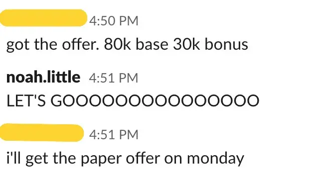 Got the offer: $80K base, $30K bonus